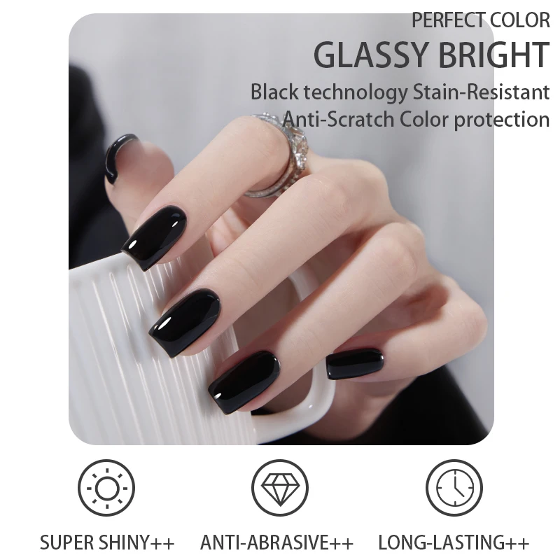 PERFECT COLOR 12ml Crystal Glossy Gel Top Coat Scratch Resistant High Gloss Soak Off Gel Nail Polish Finish Long Lasting for UV