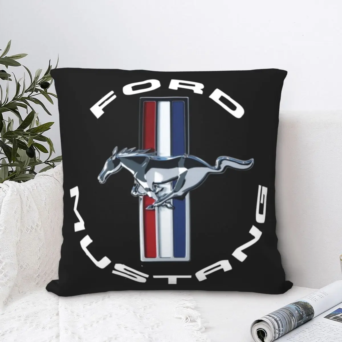 Ford Mustang Square Pillowcase Polyester Pillow Cover Velvet Cushion Decor Comfort Throw Pillow For Home Bedroom