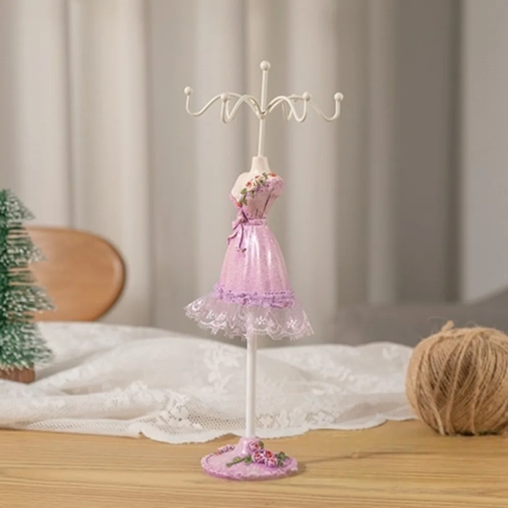 

Organizer Rack Dress Model Jewelry Display Rack Princess Ring Necklace Mannequin Display Stand Lace Bow