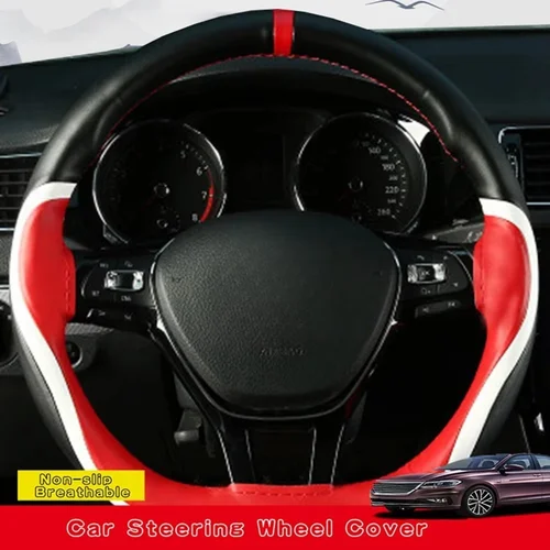 Imagen 2 del producto Funda para volante de coche, accesorio para manualidades, cuero suave y antideslizante de alta calidad, estilos de moda 5, 38cm con aguja e hilo