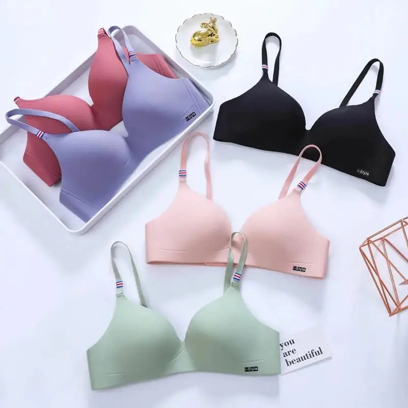 Simple One-piece Light And Thin Women's Bra Comfortable Seamless Small Chest Gathered No Steel Ring Women's Thin Cup Underwear