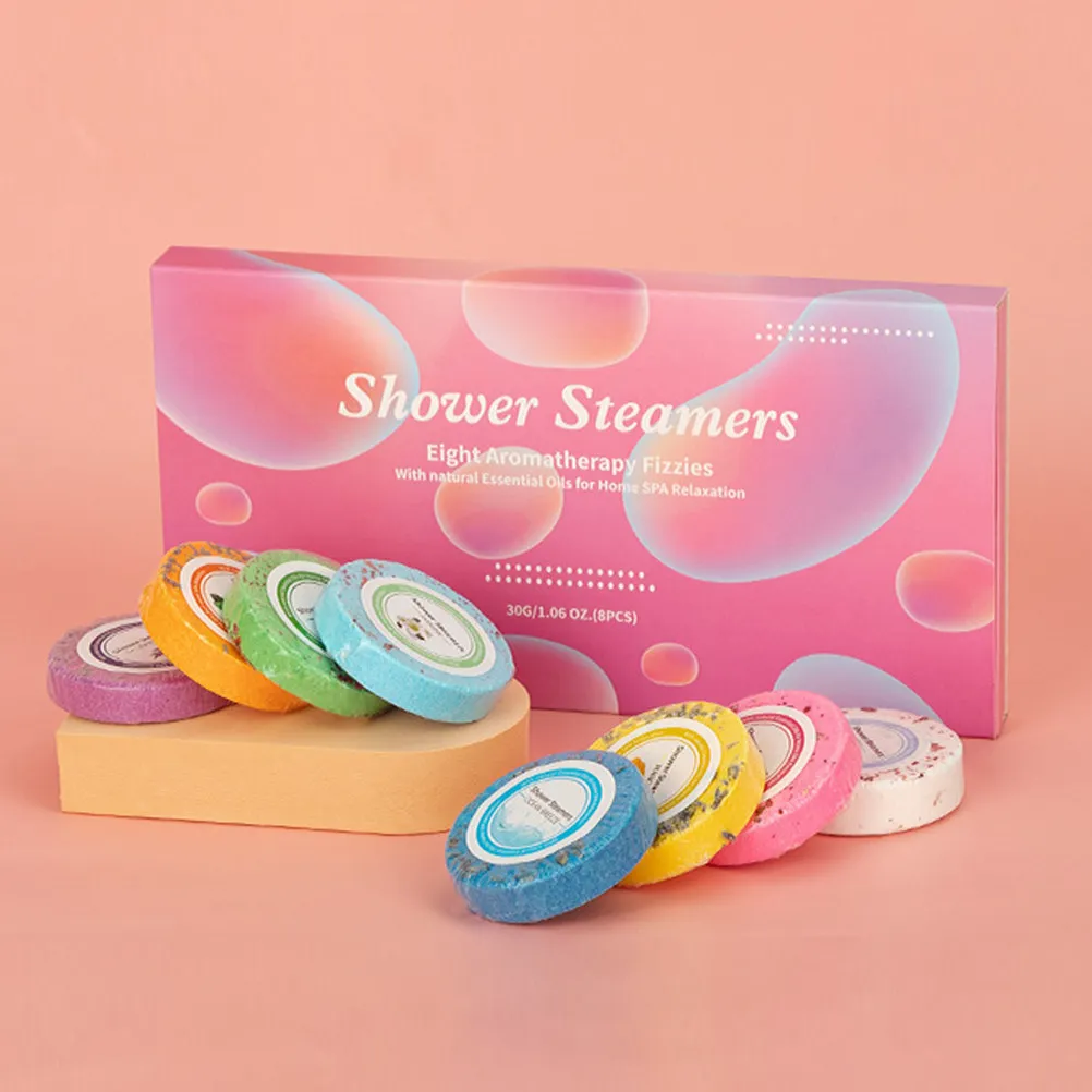 8 tabletas aromáticas de sal marina para baño, aromaterapia para spa en casa, tabletas de fragancia para ducha, vaporizadores con aceites esenciales para mujeres.