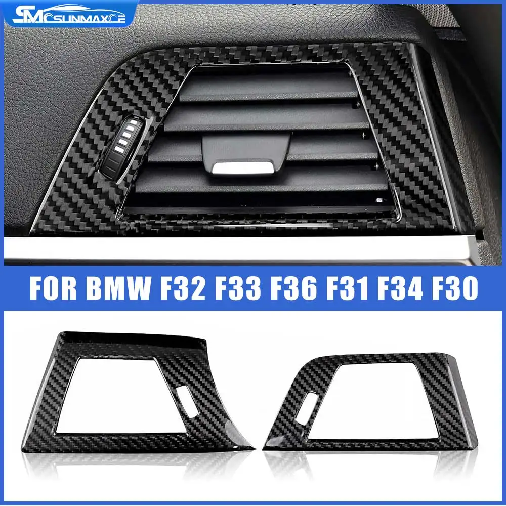 

2Pcs Real Carbon Fiber Car Side Air Conditioning Vent Cover Frame Trim for BMW 3 4 Series F30 F1 F32 F33 GT F34 F36