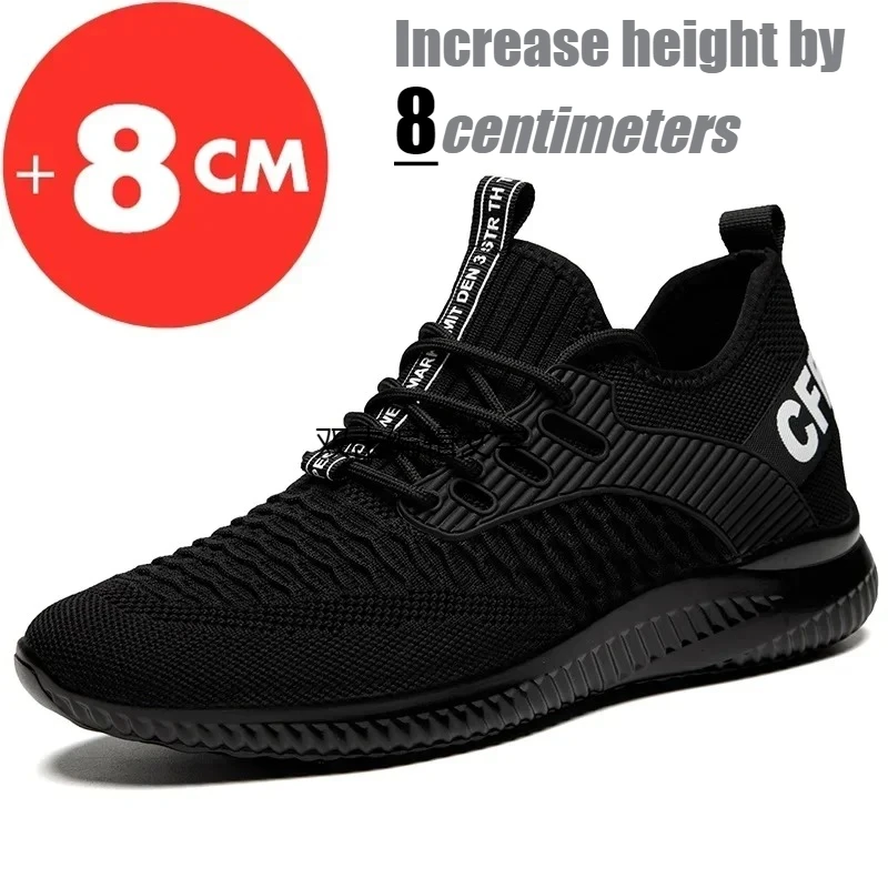 

New 2025 Sneakers Man Elevator Shoes Height Increase Shoes for Men Insoles 8CM Sports Heightening Shoes Tall Shoes 37-43
