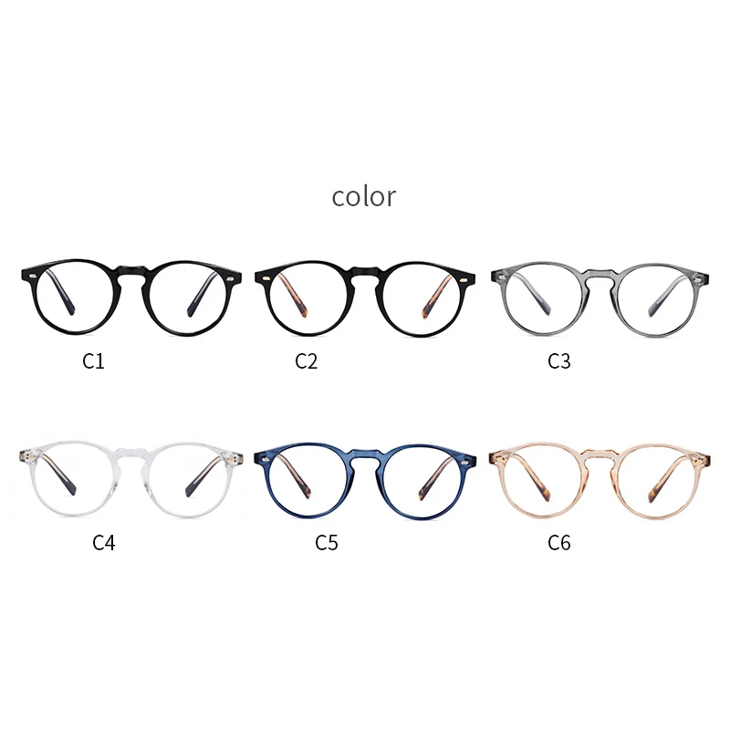 GSBJXZ TR90 Blue Light Blocker Round Nearsighted Eyeglasses Women Men Student Optical Glasses Prescription 0 -0.5 -0.75 To -6.0