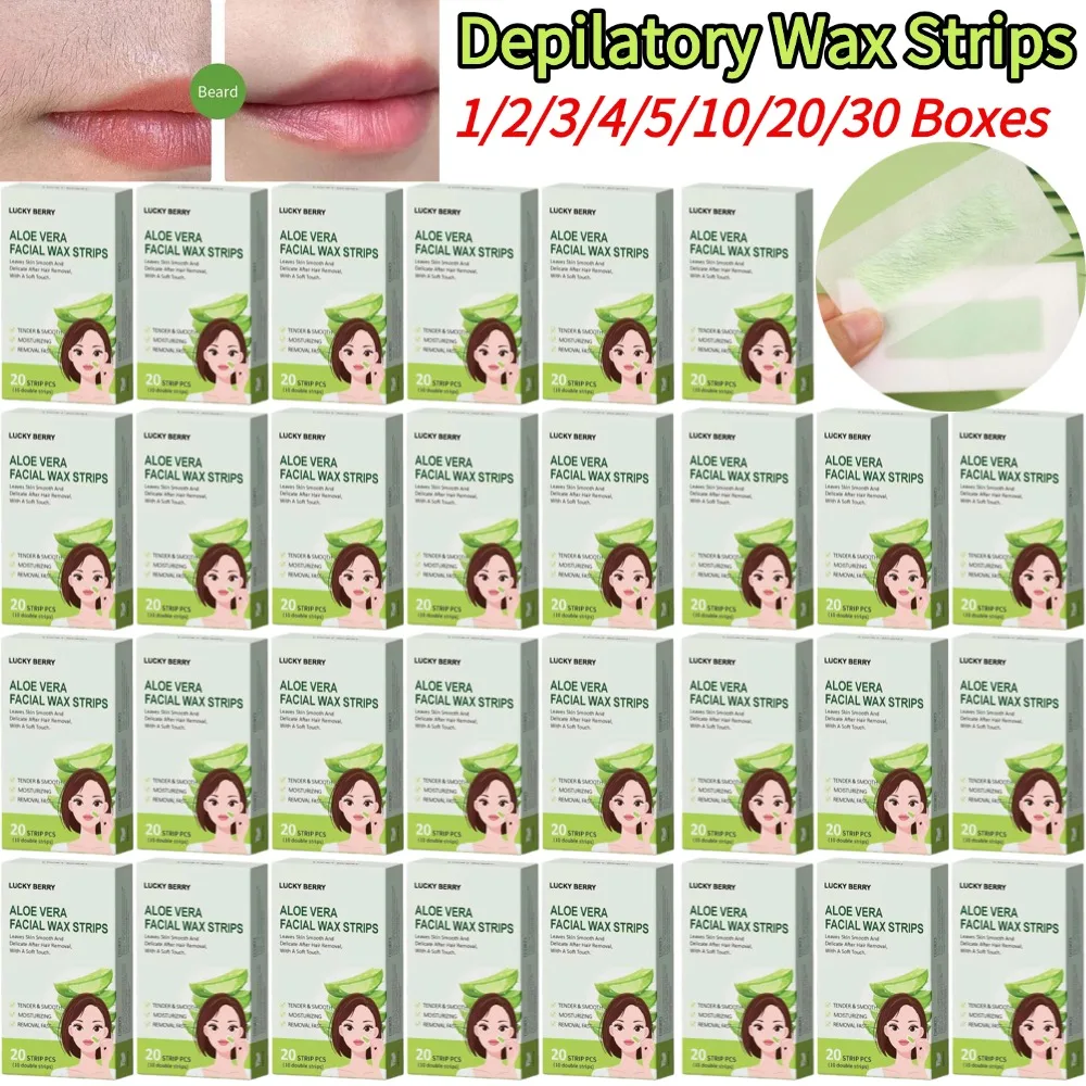 Depilatory Wax Strips For Hair Removal Wax Paper Cold Wax Strips Paper For Eyebrow Beard Face Neck Arm Leg Body Hair Removal