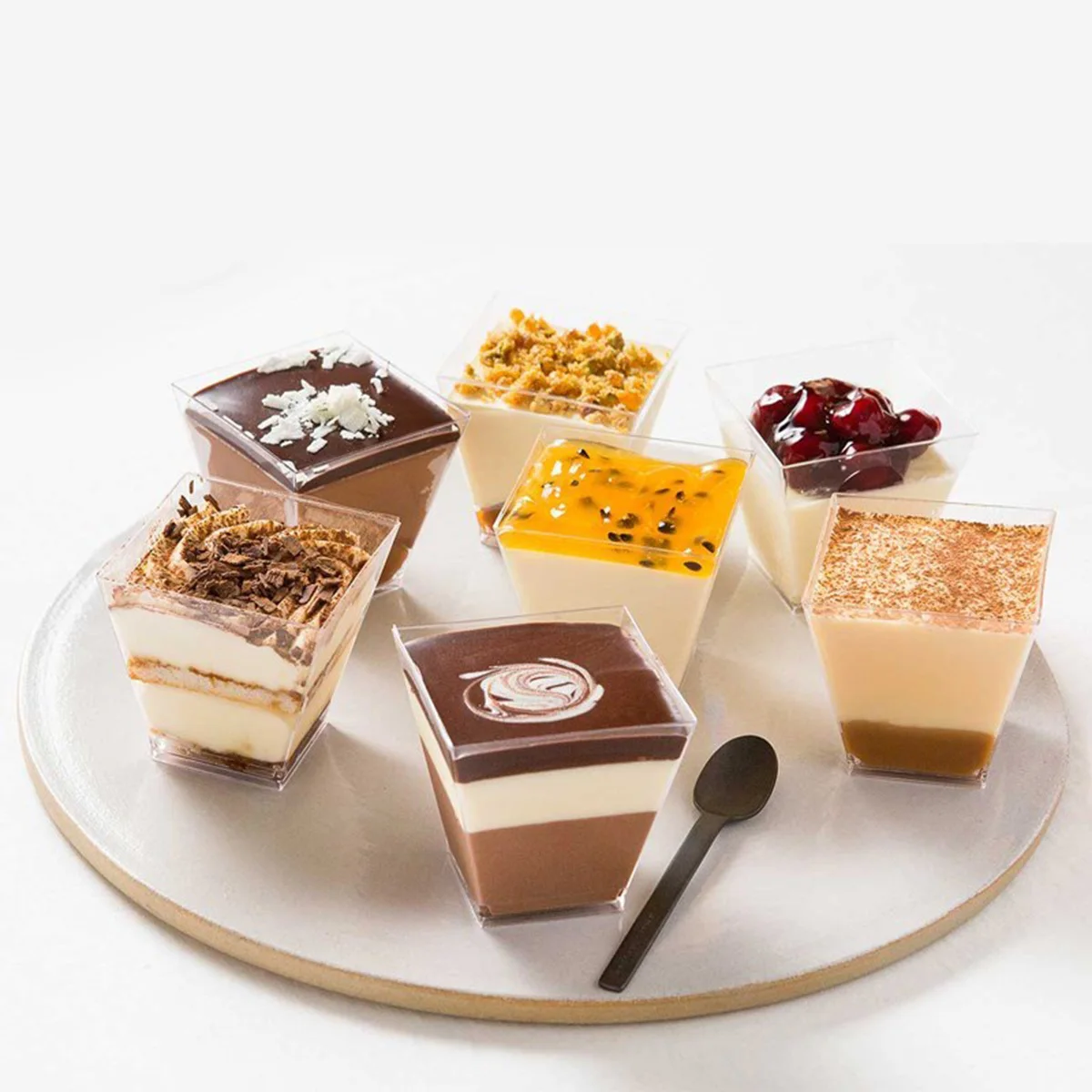 

20Pcs Disposable Dessert Cups 60Ml Clear Plastic Transparent Mousse Containers for Juice Snacks Fruit Salad Cup