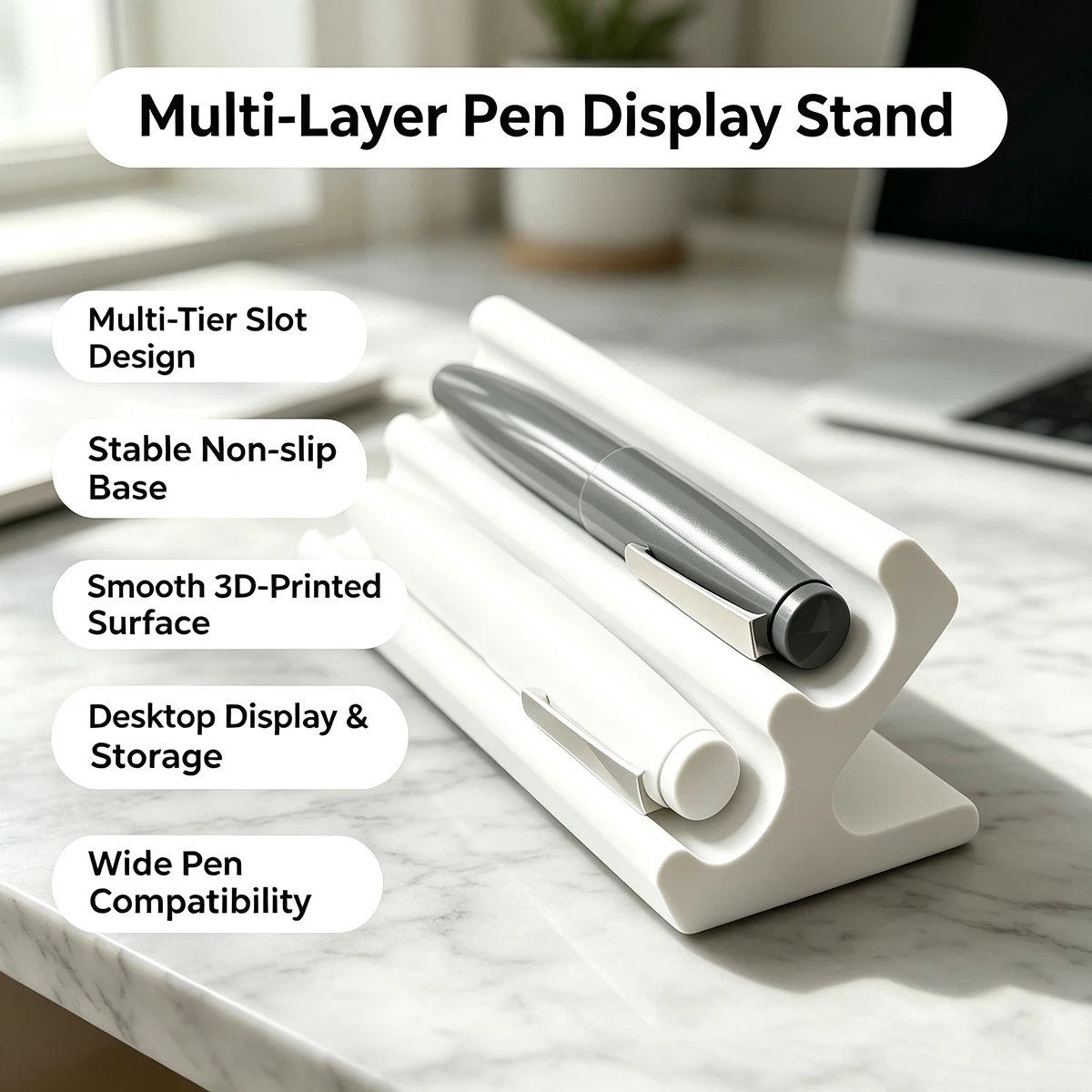 Multi-Layer Step-Shaped Pen Display Rack, Desktop Pen Storage Rack, Office Stationery Pen Display Rack, Signature Pen Placement Stand