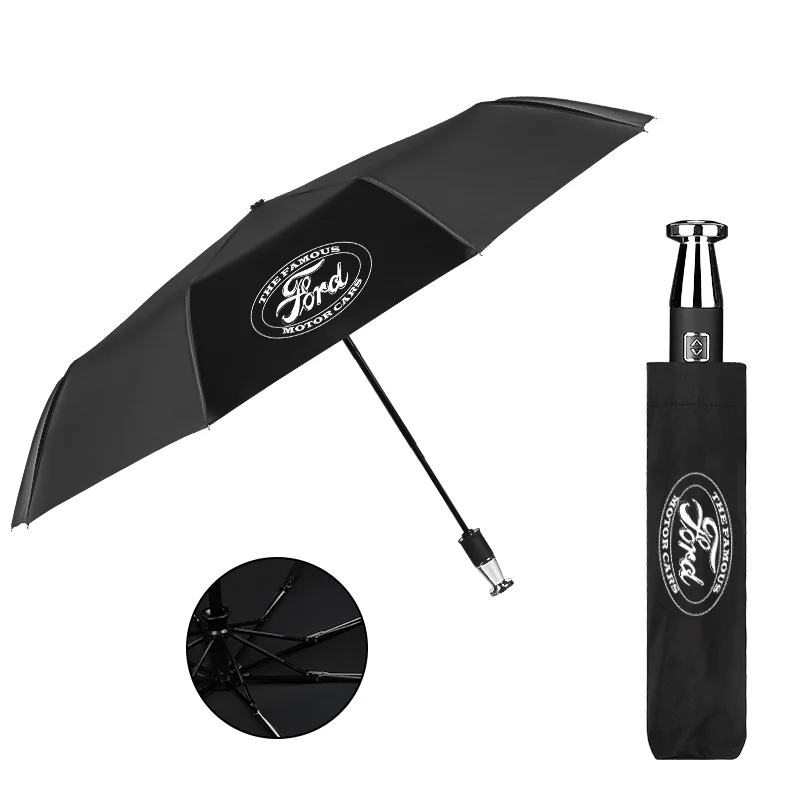 For Ford Puma Edge Escape Focus Kuga Fiesta Transit Mustang F150 Explorer Escape Bronco Maverick Car Umbrella Folding Umbrella