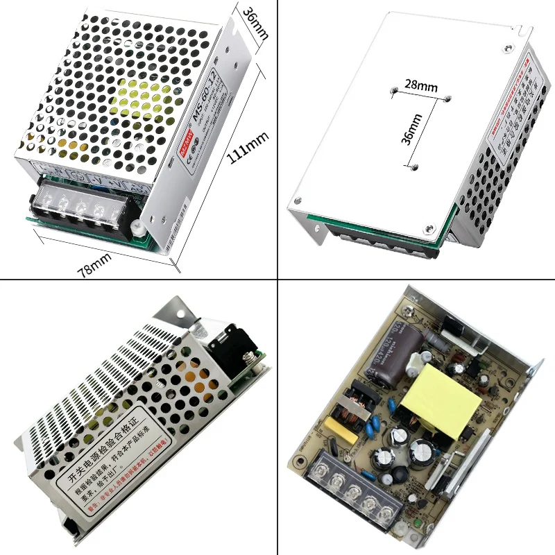 Factory 60W 5V 12V 5A 24V 36V 48V Led Driver Cctv Industrial Smps Transformer Ac to Dc Switching Power Supply Units