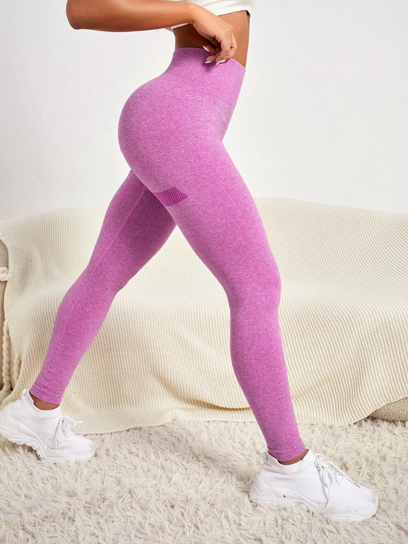 Women High Waist Seamless Yoga Leggings Butt Lifting Fitness Pants Elastic Tummy Control Workout Running Gym Leggings