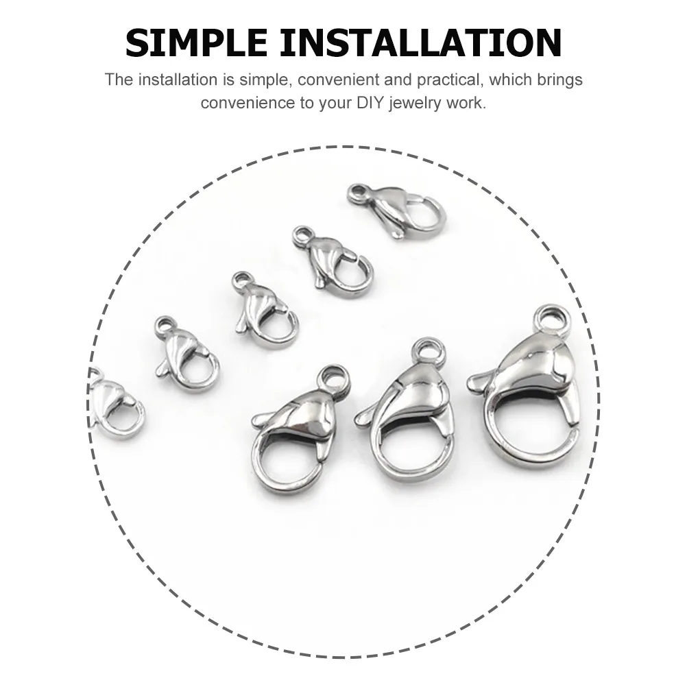 

DIY Jewelry Accessories Set Iron Material Rings Necklace Buckles Craft Project Decorative Connectors Clasps Bracelets Lobster