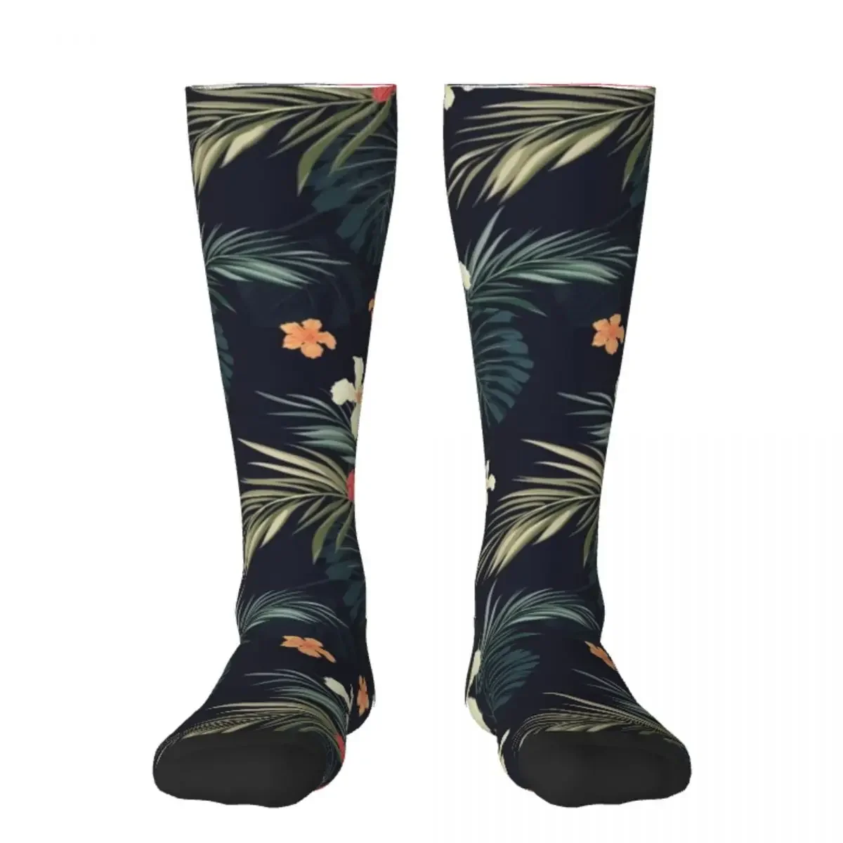 Dark tropical flowers Socks new year . Woman Socks Men's