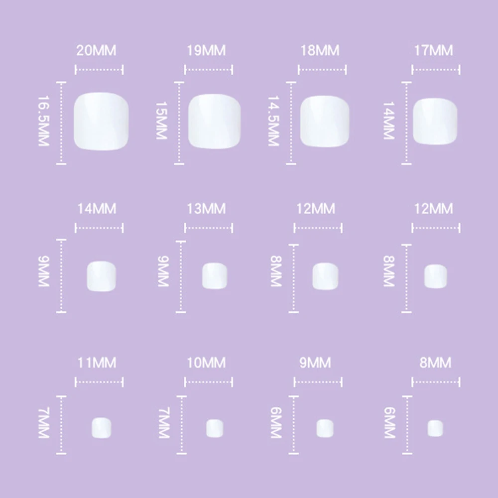 24pcs Glossy Blue False Toenails Sparkling Short Fake Nails Press On Nails Glitter French Style Artificial Nails With Adhesive