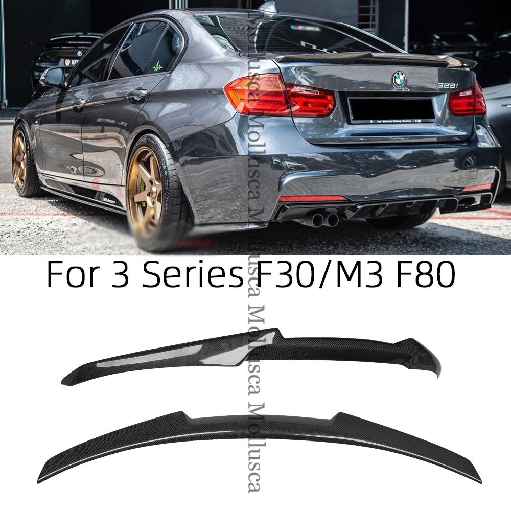 

For BMW 3 Series F30 F35&M3 F80 Sedan M4 Style Carbon fiber Rear Spoiler Trunk wing 2011-2019 FRP honeycomb Forged