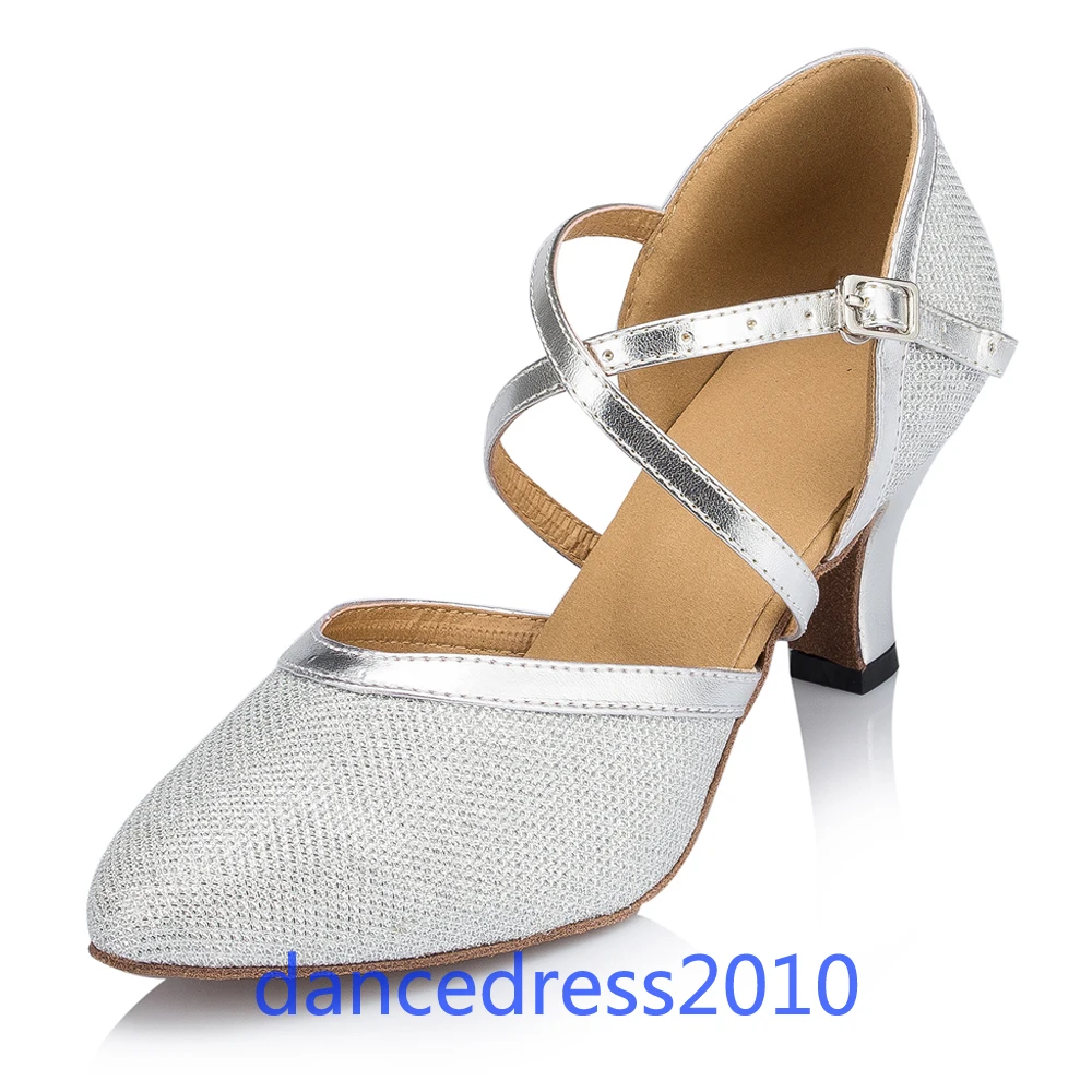 Professional Ballroom Latin Dance Shoes Women Party Tango Modern Samba Salsa High Heels Soft Suede Sole Dancing Shoes US5-9 3Col