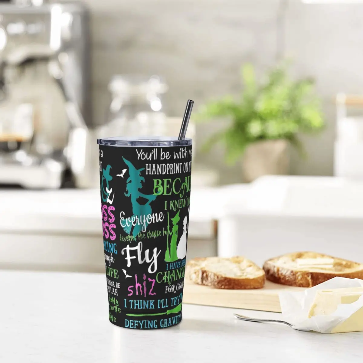 Halloween Wicked Musical Movie 2024 Insulated Tumbler with Lid Vacuum Coffee Mugs Double Wall Car Bottle Cup 20oz