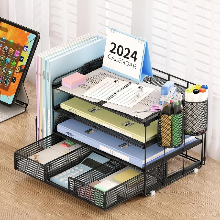 Настольные органайзеры и аксессуары Настольные аксессуары и органайзеры для рабочих мест для офисных принадлежностей Органайзер для файлов Ящик для стола Organi