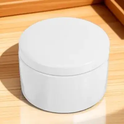 

Ceramic Jewelry Storage Box for Rings Earrings Necklace Organizer White Smooth Surface Round Case Travel Holder Small Ornaments