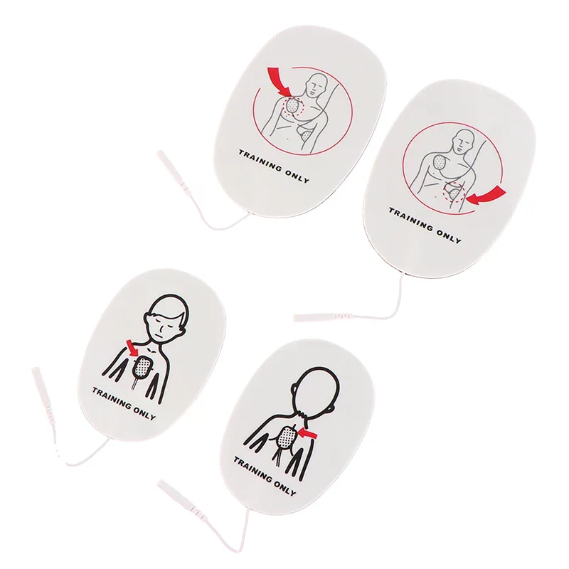 

1pair Aed Training Device Patches First Aid Training Replacement Pads Adult Kid Training Universal Trainer