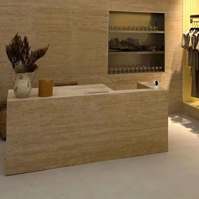 결제 페이지 옷가게 상점 바 카운터 모조 석회화 심플한 프런트 의류가게 미용쇼 리셉션 데스크