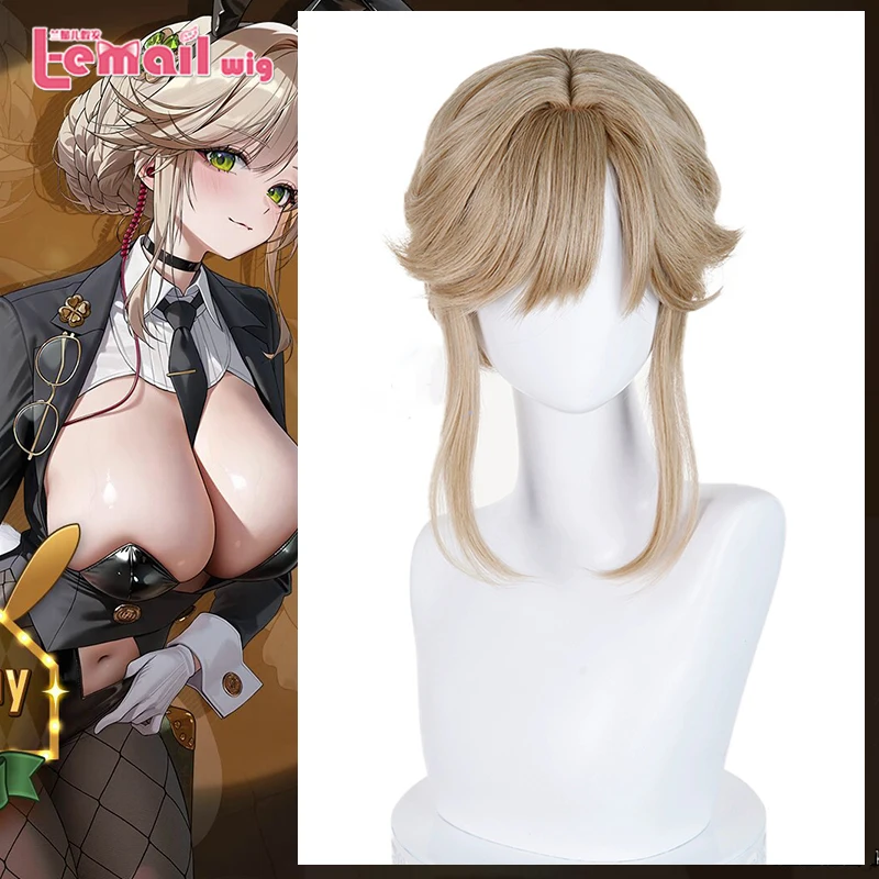 

Парик L-email, синтетические волосы, игра NIKKE, богиня победы, агент Ад, парик для косплея, 30 см, льняной, коричневый цвет, термостойкий парик