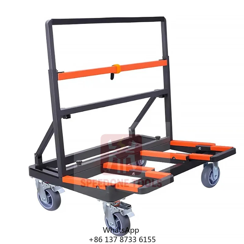 Heavy Duty Folding 2200 Lbs Capacity Hand Push Drywall Dolly As Material Transportation Vehicle