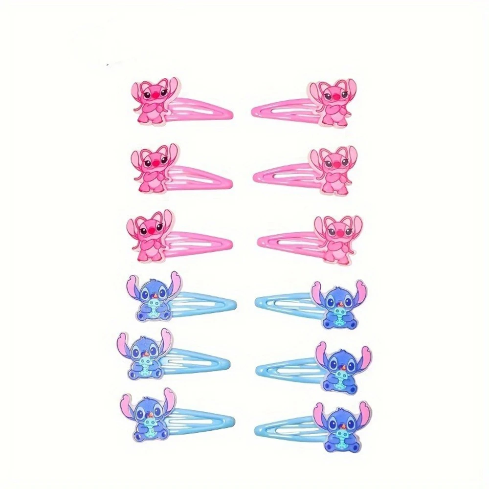 

2/6pcs Disney Stitch Acrylic BB Hair Clip Cute Cartoon Headwear Pink Blue Women's Daily Theme Activities Disney Hair Accessories