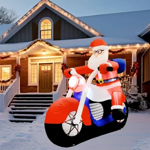 2024 جديد نفخ سانتا كلوز ركوب دراجة نارية عيد الميلاد نفخ لعبة دمية داخلي في الهواء الطلق حديقة عيد الميلاد الديكور أفضل 11 دمية قابلة للنفخ مبيعا - No9