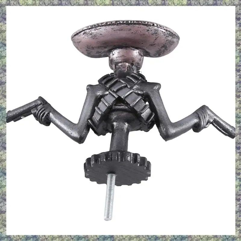 WON 1 Piece Cowboy Skull Gunner Hood Decorative 11.5X15.2Cm Resin Sculpture Decoration Decorative Ornaments