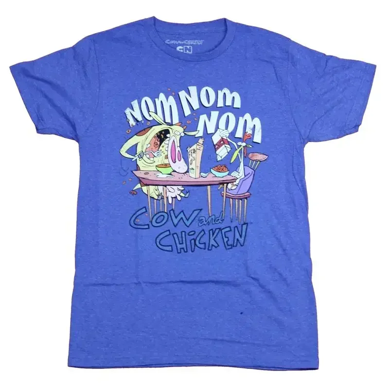 Cow And Chicken Mens T Shirt Nom Breakfast Table Image