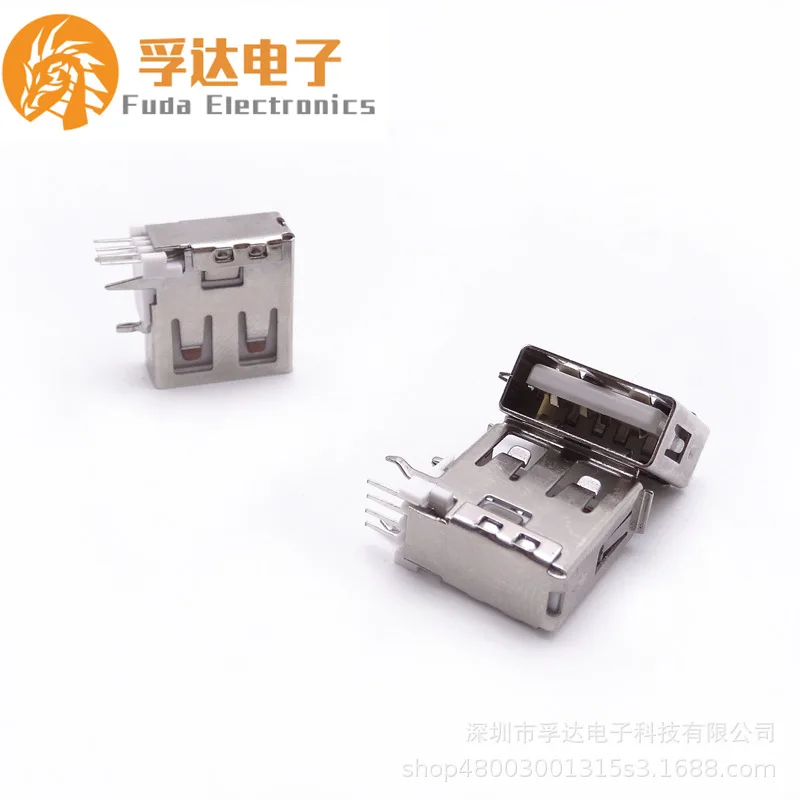 For USB Side Insert Female Seat 13.7/14 AF Side Insert USB Female Seat, Bent Foot + O-Pin Plug, Straight Edge/Curling Edge