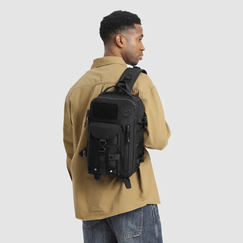 Men's Tactical Breast Bag Large Capacity Waterproof Lightweight Wear-resistant Multifunctional Outdoor Sports Satchel