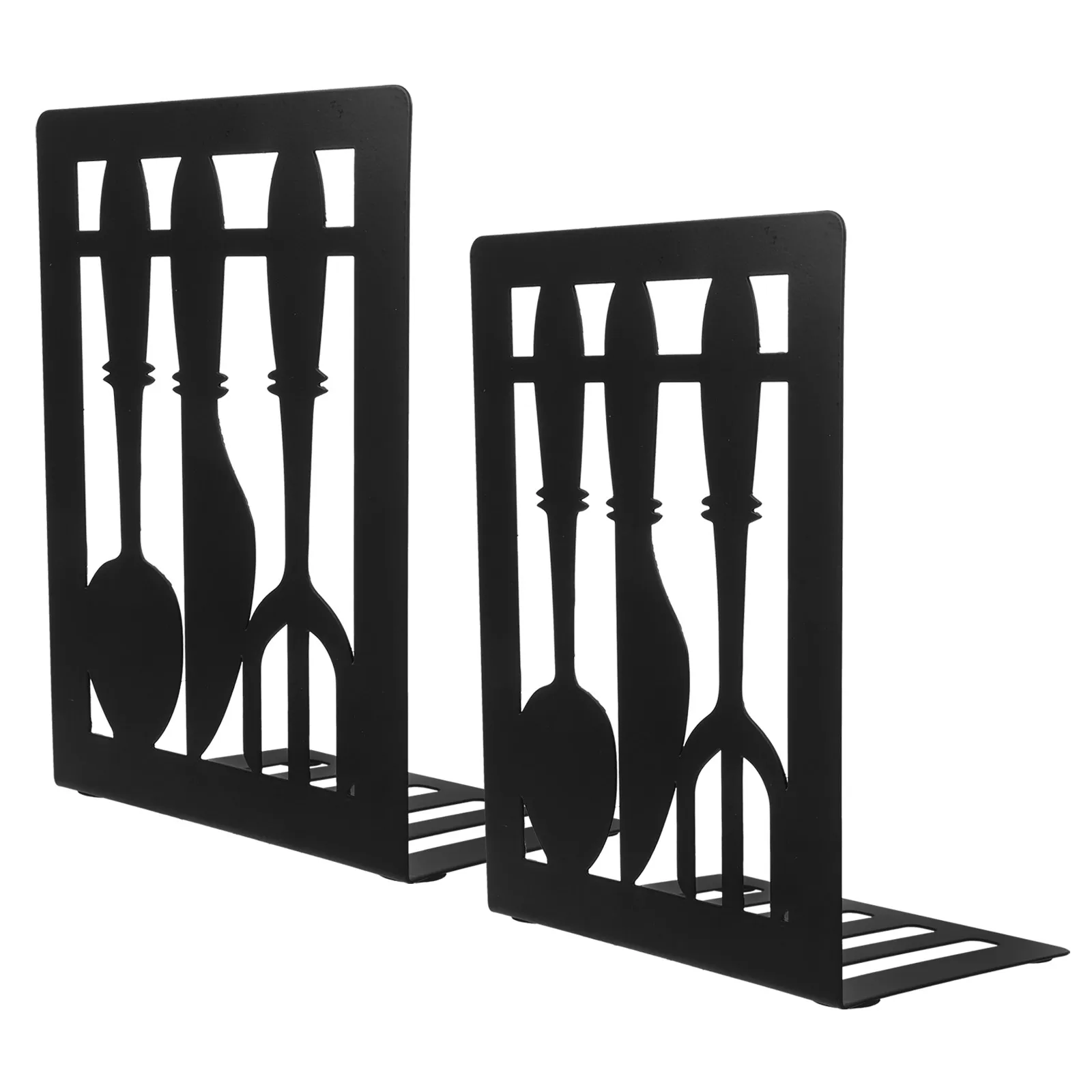 

Spoon Cutlery Designed Book Organizer Stopper for Shelf Holder Decorative End Metal