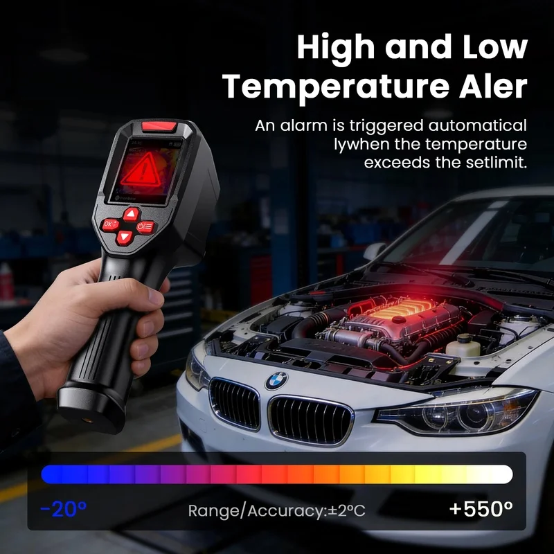 ZCF Handheld Thermal Imaging Camera Model Q01 Measurable Range -20~550 240x240 Pixels 7 Color Palettes 50 FOV 50mk Auto Focus