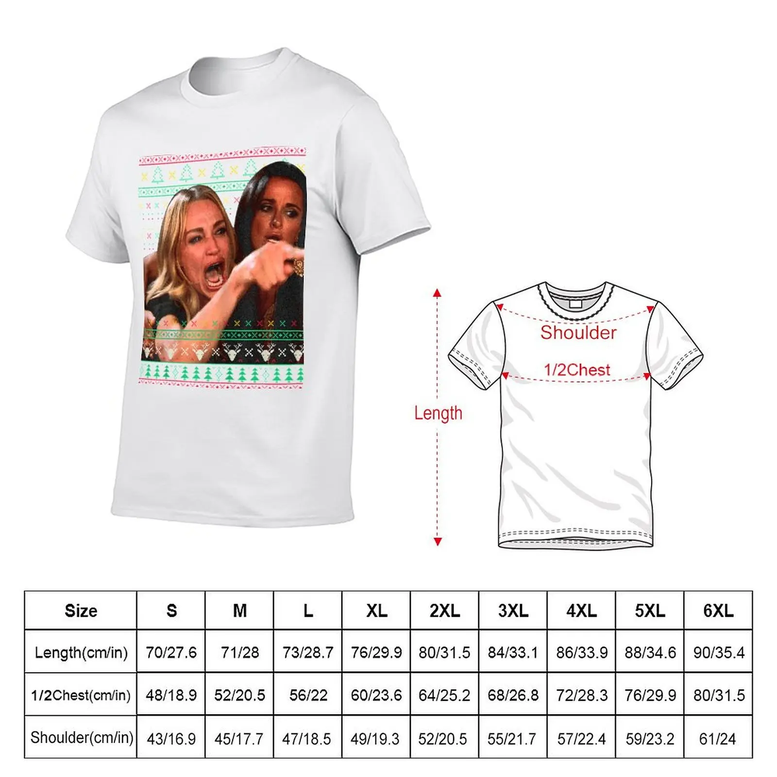 Womens Funny Yelling at a Cat Ugly Christmas Sweater Meme Outfit T-Shirt man graphic t shirt T-Shirt