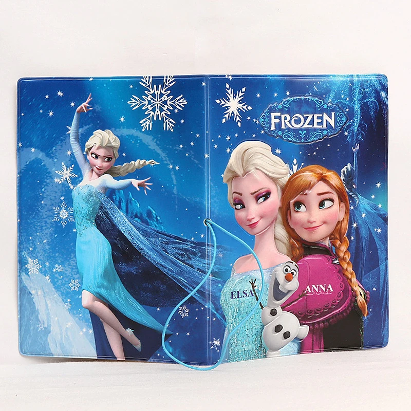 Disney FROZEN Passport Cover Travel Accessories Animation Elsa Anna Passport Holder Case Anti-lost PU Leather ID Card Holders