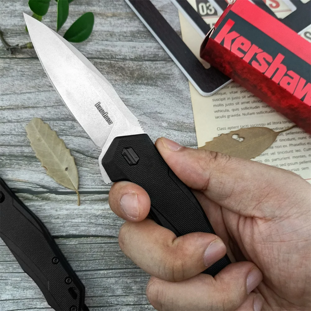 KS 2041 High Quality Folding Knife Outdoor EDC Pocket Knives D2 Blade Nylon Glass Fiber Handle Camping Hiking Hunting Tools