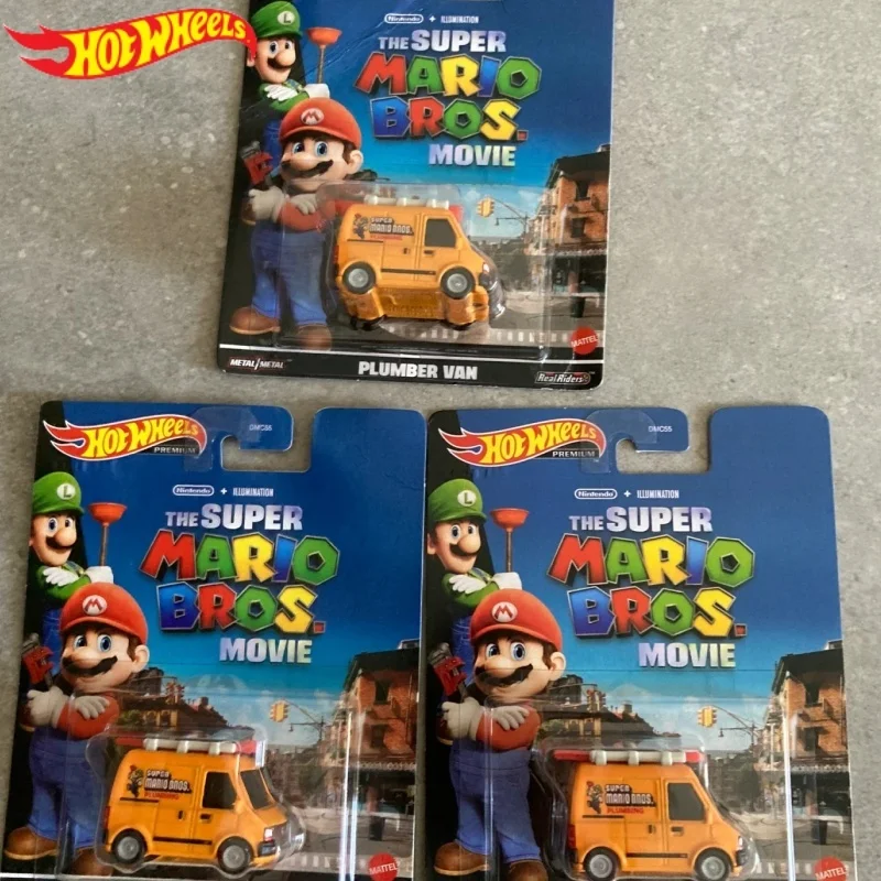 

Новый оригинальный автомобиль Hot Wheels Super Mario Plumber Van 1:64 литой под давлением сплав на заказ Коллекционная модель автомобиля Детские игрушки Подарки для мальчиков