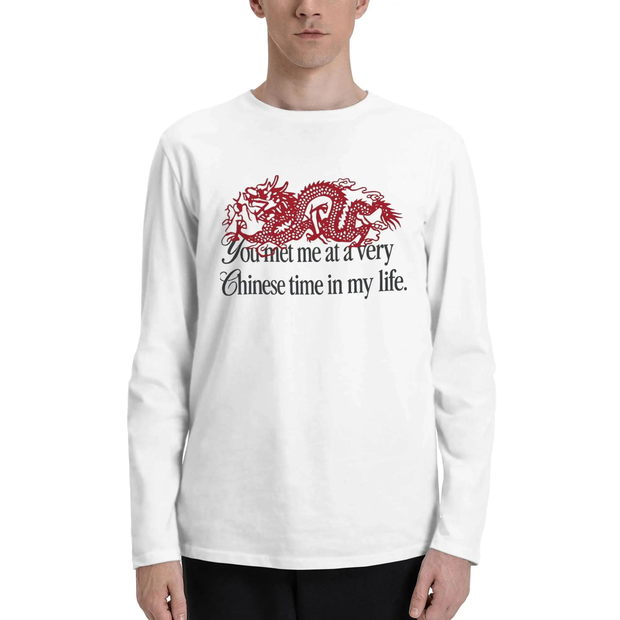 Red Dragon You Met Me At A Very Chinese Time In My Life Casual Sweatshirts Men Women Long Sleeve Hoodie Winter Pullover