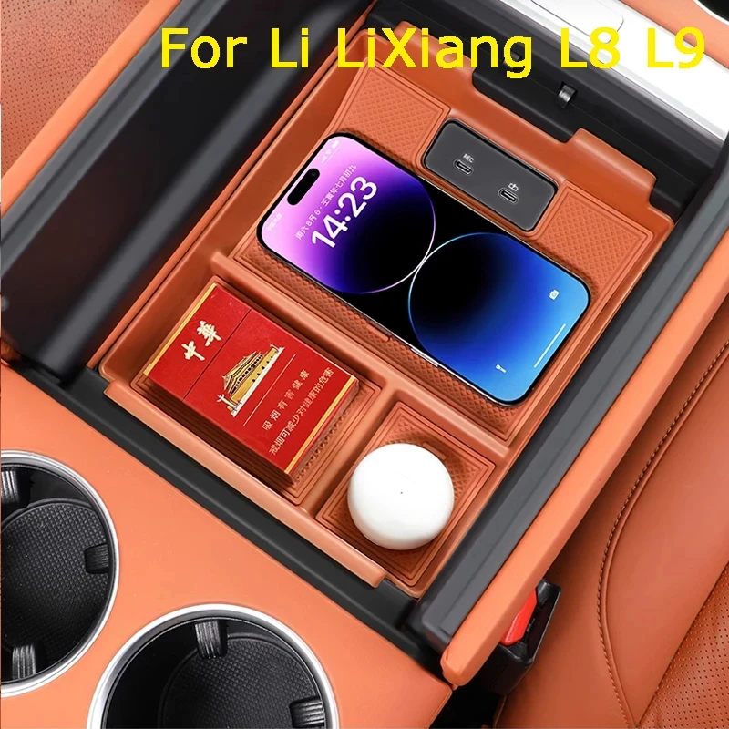 For Li LiXiang L8 L9 2022 2023 Car Styling Center Console Organizer Storage Interior Armrest Storage Box Auto Accessories