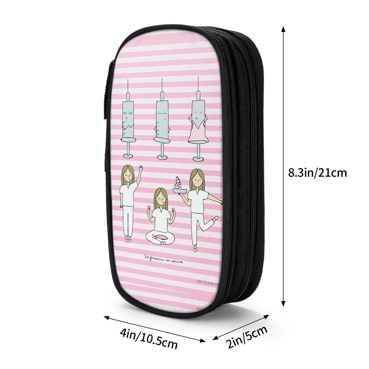 Funny Nurse Pencil Case Double Layer Large-capacity Kids Enfermera En Apuros Pencilcase Amazing Gift