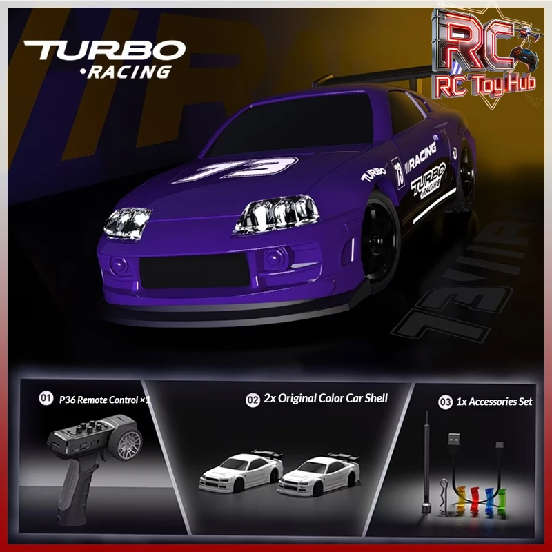 Turbo Racing Rc Car 1 76 Scale Mini Professional Purple Sports Racing Car Model Adjustable Speed Adjustable Wheelbase For Adults