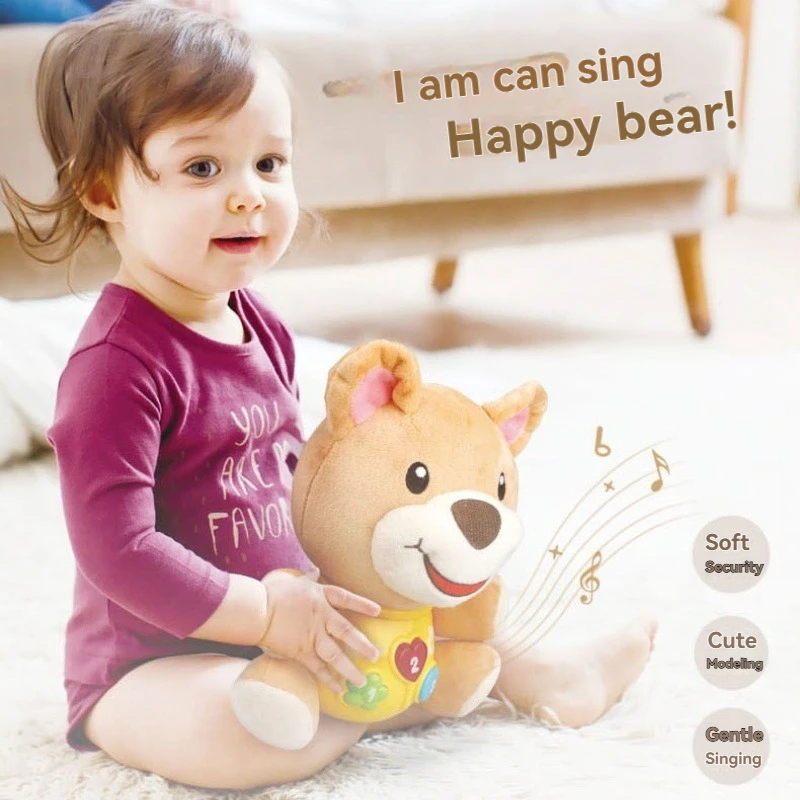 Elektrische audiovisuelle Musik, Babykomfort im Freien, Plüschtier, Puppe, Aufklärungsspielzeug