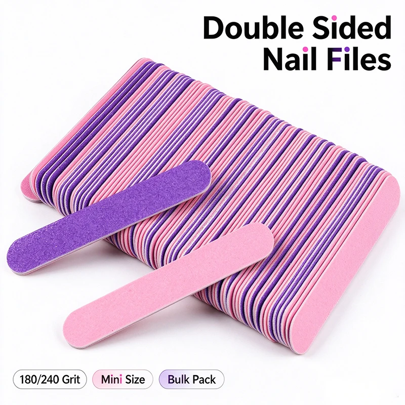 500Pcs/Lot Mini Disposable Nail Sanding Block Double Sided 180/240 Grit Nail File Buffer Professional Manicure Nail Art Tools