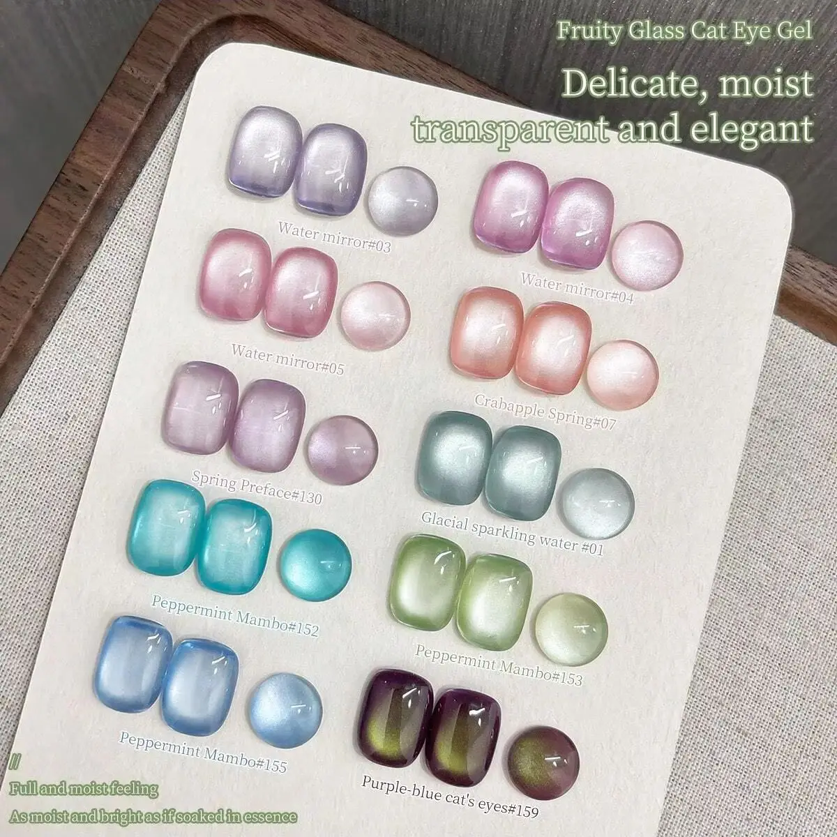 XEIJAYTI 1 szt. Szklany Lakier Hybrydowy do Paznokci Efekt Kociego Oka, Połyskujący Miętowy Zielony Lakier Hybrydowy Soak Off, Magnetyczny Efekt do Paznokci do Salonu i Manicure Domowego