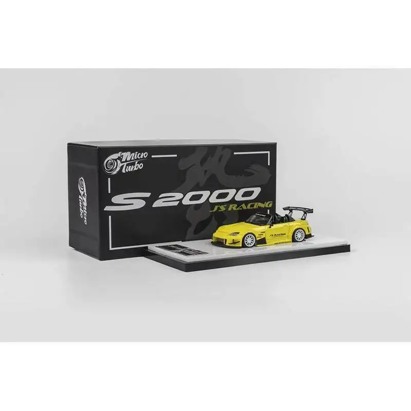 MT In Stock 1:64 S2K S2000 Time Attack AP1 J's Racing Metallic Yellow Diecast Diorama Car Model Toys MicroTurbo
