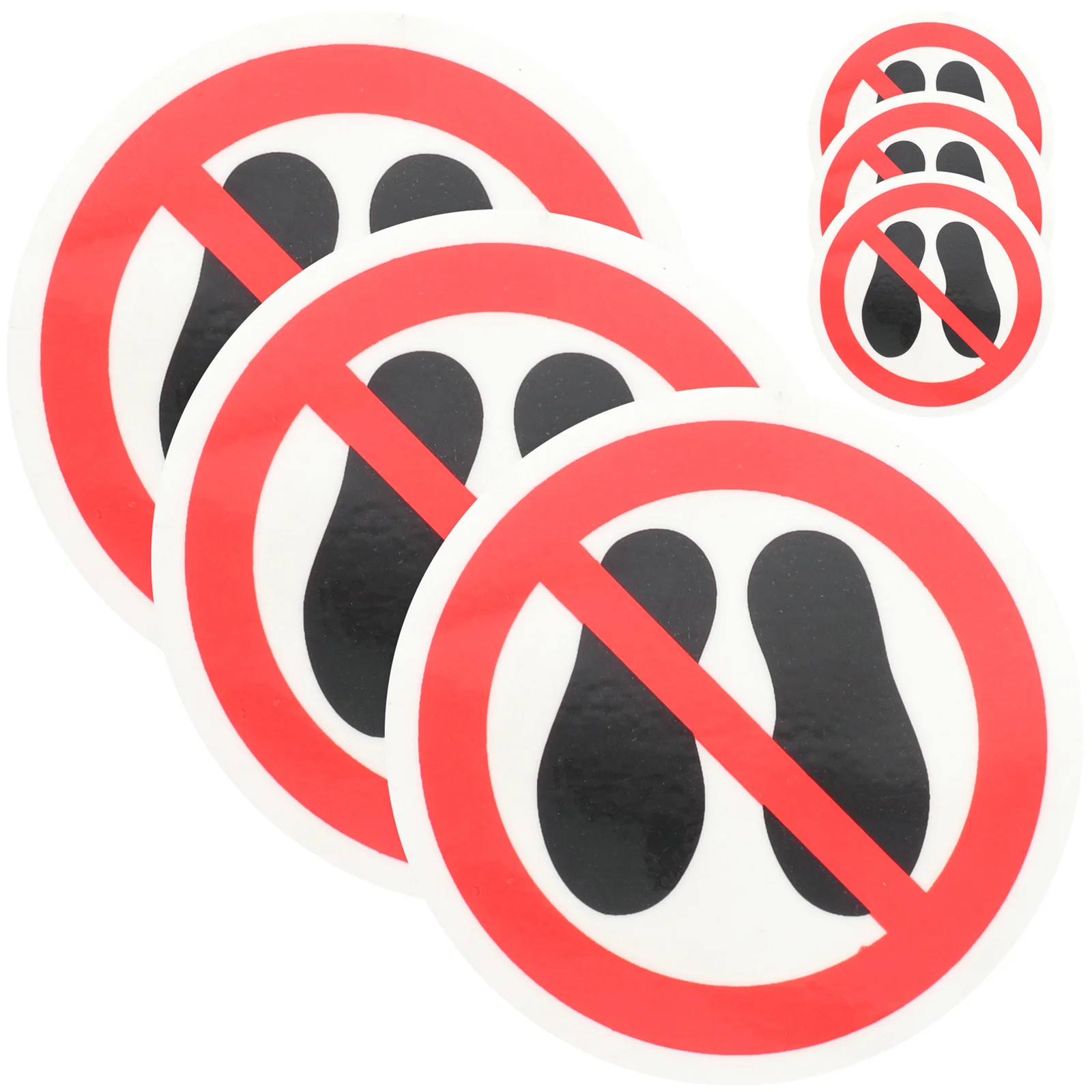 

6Pcs No Stepping Warning Label Sticker Round Safety Sign Decal for Factory Equipment Strong Adhesive Peel Stick