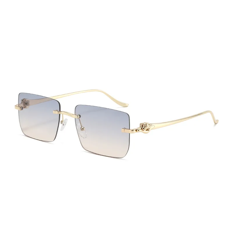 

VAKA rimless sunglasses UV400 fashion square metal glasses for men women designer man's brand sun glasses shades for outdoor