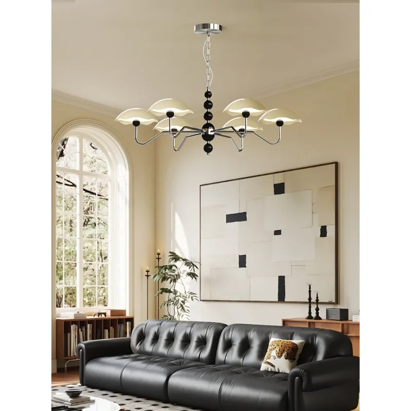 French cream style living room chandelier medieval wabi-**** wind 2024 new flying saucer eye protection star track pendant chain